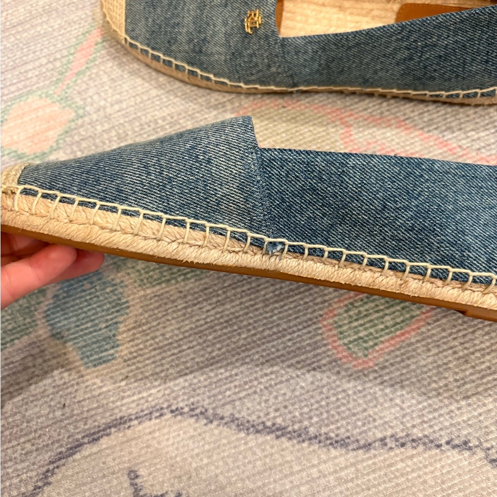 Lauren Ralph Lauren Denim Blue Espadrille Flats - Picture 3 of 5